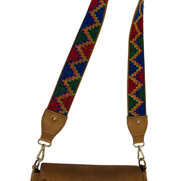 Madden Brown Saddle Bag Flap Fringe Tassel Wide Hippie Strap Aztec VTG Inspired - Picture 10 of 16